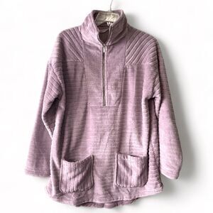 Soft Surroundings 3/4 Zip‎ Tunic Sweater in Lavender, Size Medium